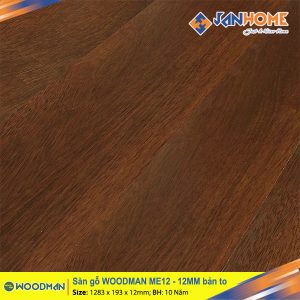 Sàn gỗ WOODMAN ME12 - 12mm bản to