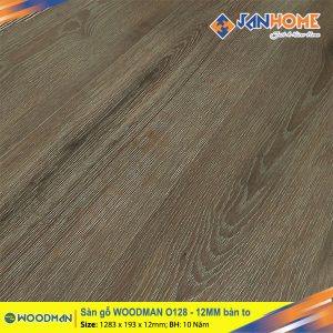 Sàn gỗ WOODMAN O128 - 12mm bản to
