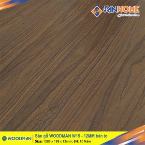 Sàn gỗ WOODMAN W15 12mm bản to
