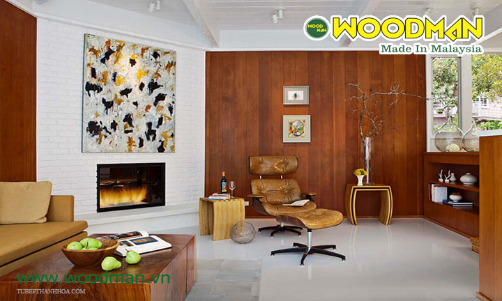 Ốp tường trong nhà bằng gỗ công nghiệp mang lại không gian mát mẻ dẽ chịu vào mùa hè