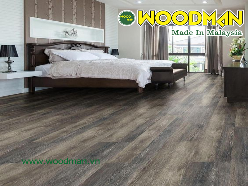 Sàn gỗ Woodman O113 lắp đặt phòng ngủ tạo cảm giác yên tĩnh