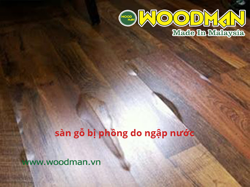 Hình ảnh sàn gỗ công nghiệp bị phồng do ngập nước
